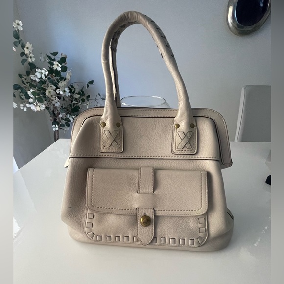 COACH Vintage Legacy Thompson Parchment Satchel Pebbled Leather - Picture 2 of 11